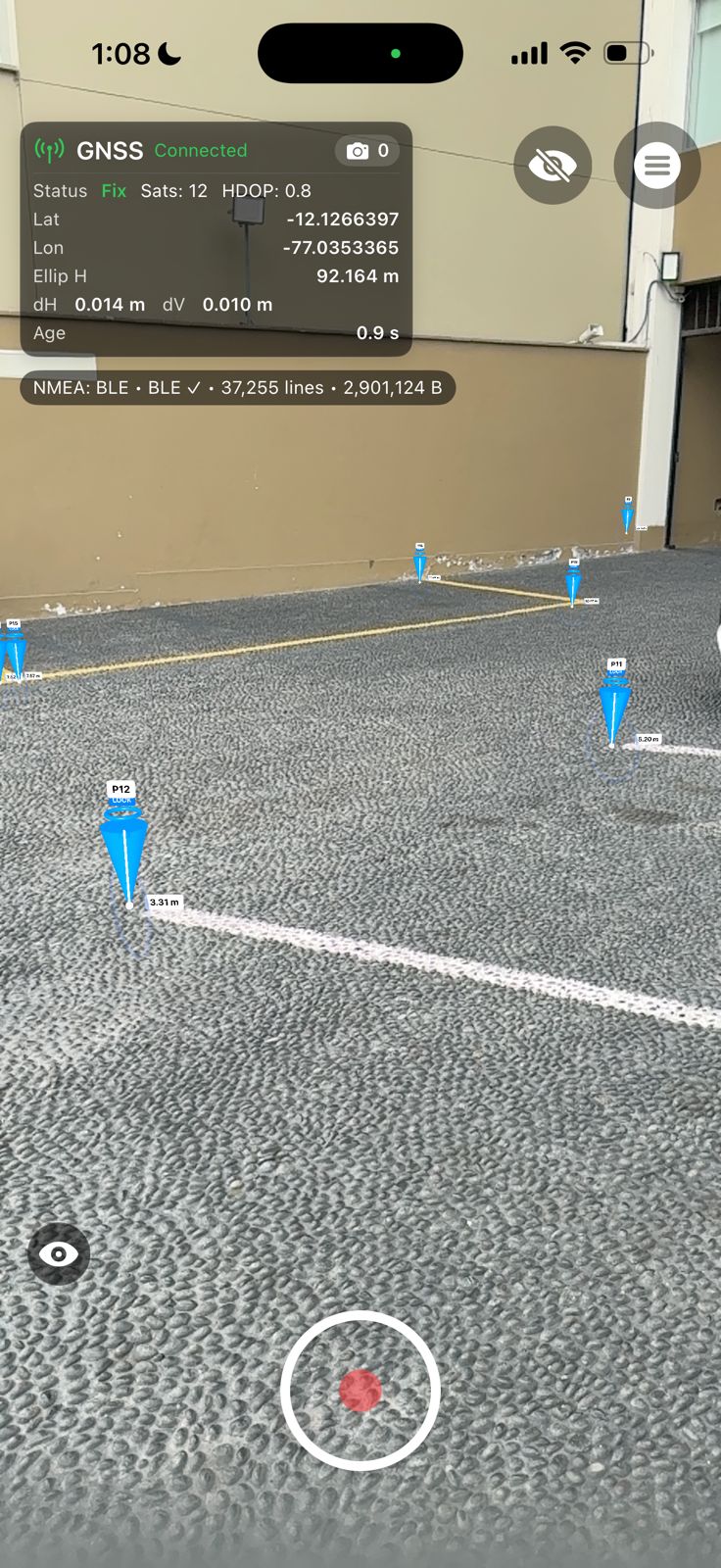 ROLAVIScan displaying project points in augmented reality.